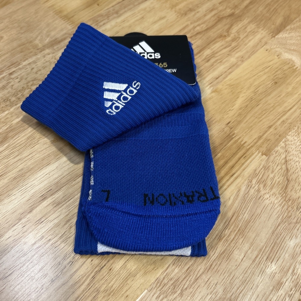 adidas Aeroready Unisex Creator 365 Crew Socks Medium Blue Cushioned Basketball - Picture 2 of 6